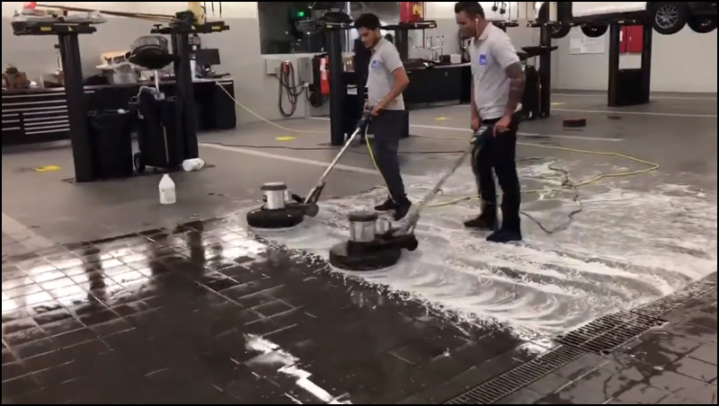 Auto Dealership Janitorial Service Cleaning Floor