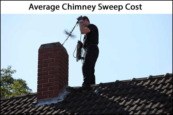 Man Using Tool to Sweep Chimney