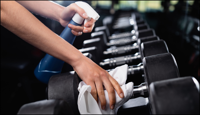 Cleaner Disinfecting Gym Weights